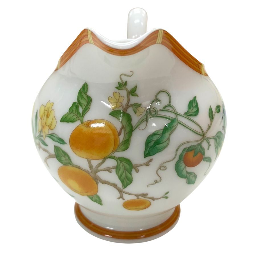 エルメス シエスタ ミルクポット 花柄 ホワイト HERMES【AFI28】【中古】