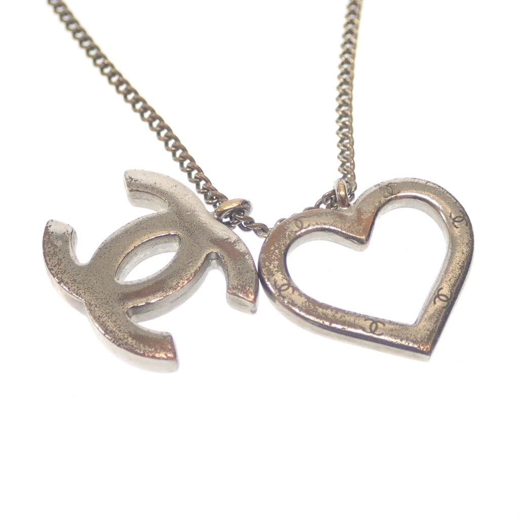 中古◆シャネル ネックレス ココマーク ハート 04P シルバー系 CHANEL【AFI11】