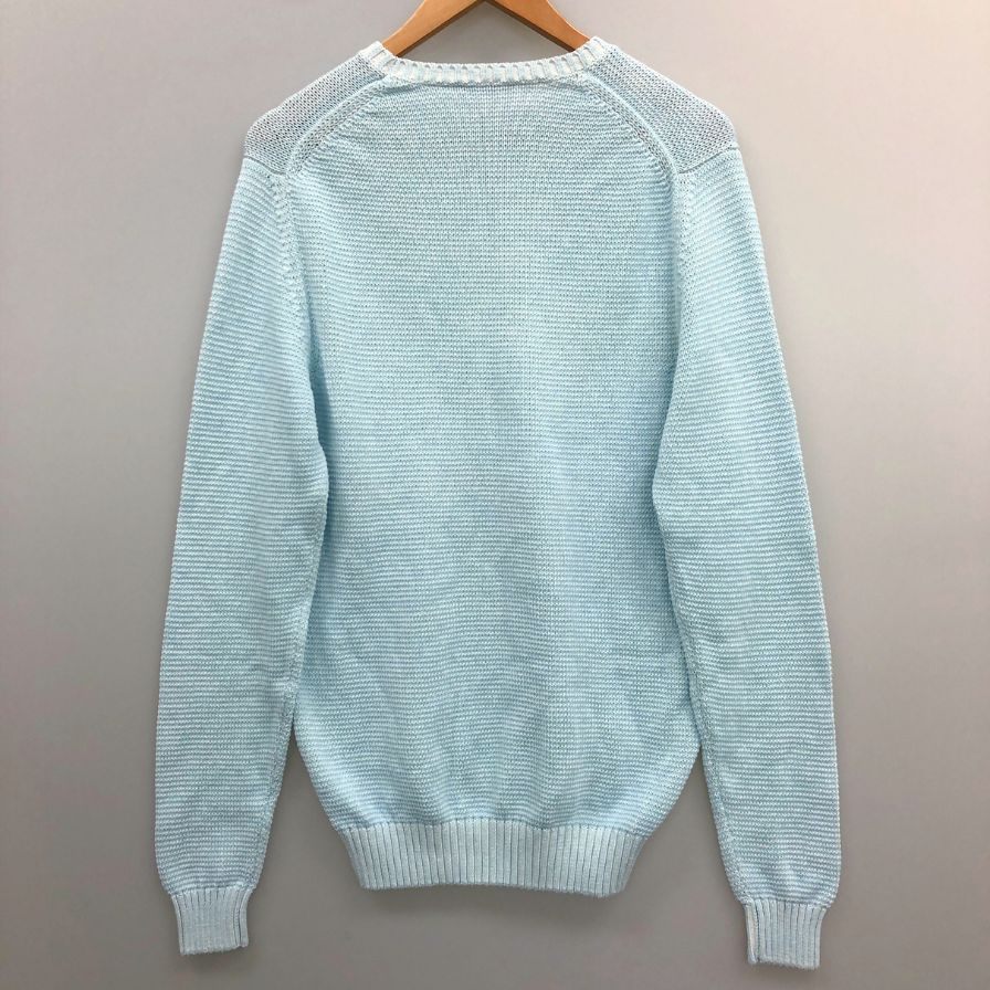 美品◆クルチアーニ クルーネックニット ブルー メンズ サイズ48 cruciani 【AFB21】
