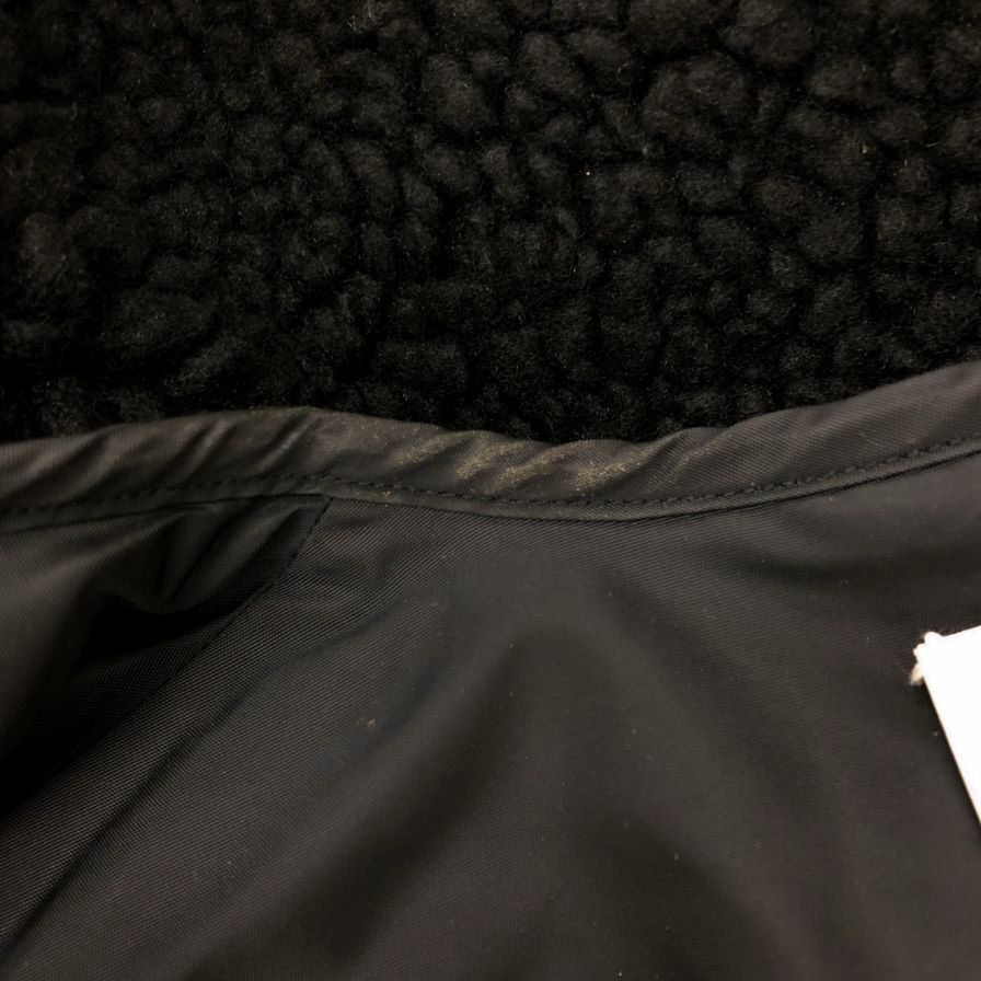 美品◆ハイク ボアコート ノーカラー FAUX SHEARLING COAT ブラック レディース サイズ3 HYKE 【AFA22】