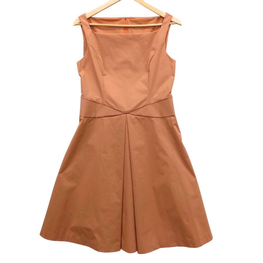 美品◆フォクシー ニューヨーク ワンピース 28717 ノースリーブ ストレッチ オレンジ レディース サイズ42 FOXEY NEW YORK 【AFB41】