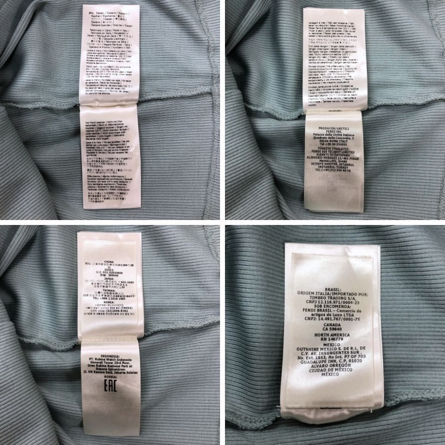 美品◆フェンディ 23SS 半袖Tシャツ クロップド ブルー系 レディース サイズS FS8110 FENDI 【AFB46】