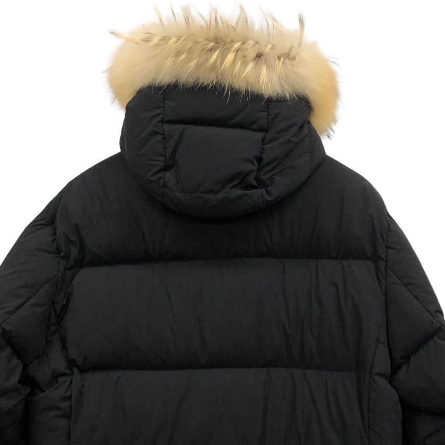 極美品◆ダンヒル ロンドン メンズ ラクーン ダウンハーフコート ファー付 サイズL ブラック dunhill london 【AFA13】