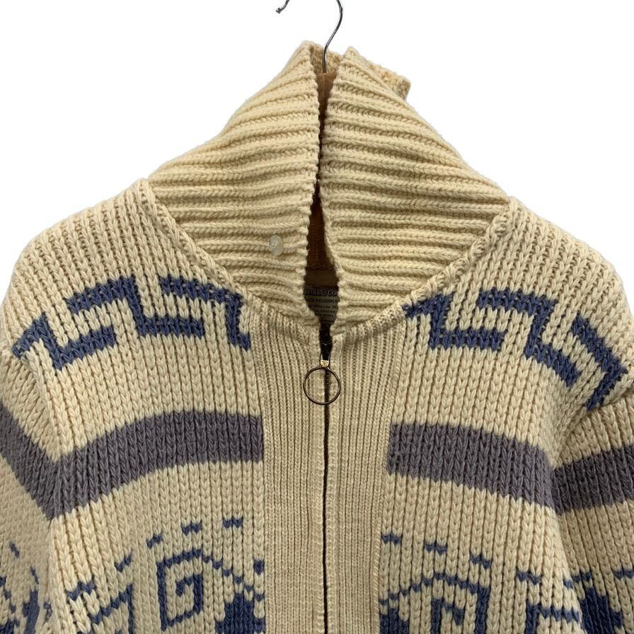 美品◆ペンドルトン ショールカラー ニット アイボリー 総柄 メンズ サイズL PENDLETON 【AFA1】