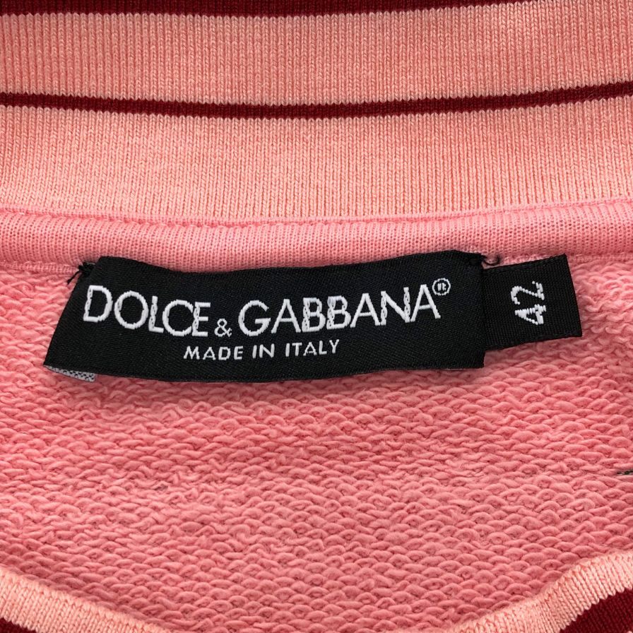極美品◆ドルチェ&ガッバーナ ノースリーブスウェット プリント ピンク レディース サイズ42 DOLCE & GABBANA 【AFB39】