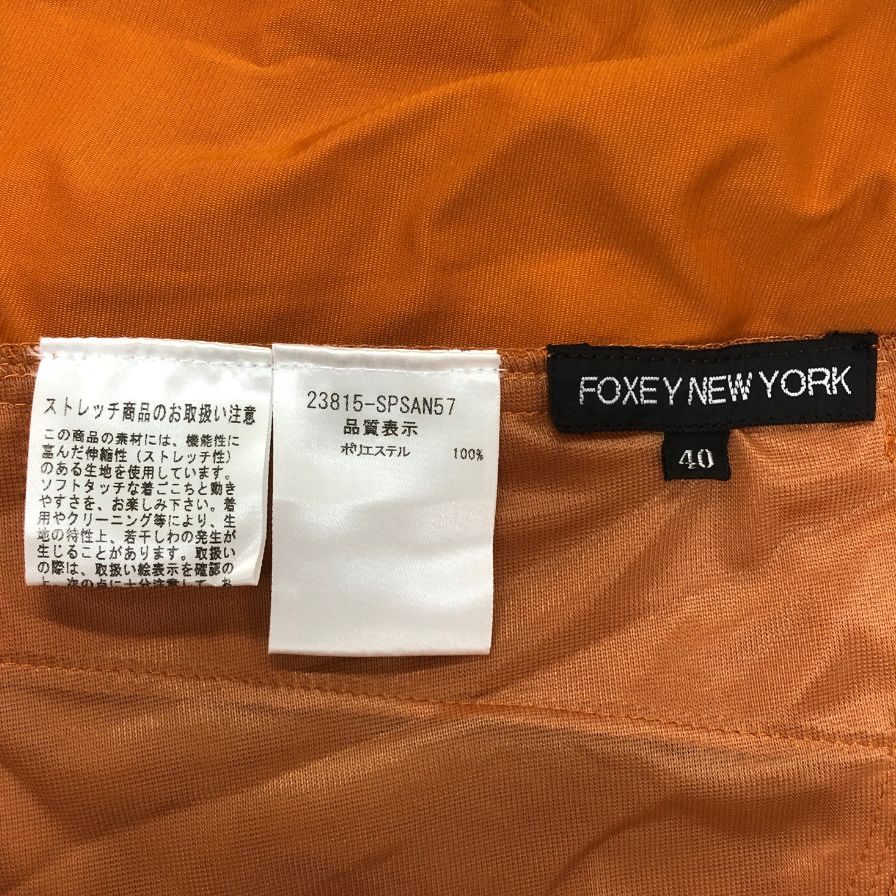 中古◆フォクシーニューヨーク オレンジ ノースリーブワンピース 23815-SPSAN57 40サイズ FOXEY NEWYORK 【AFB24】