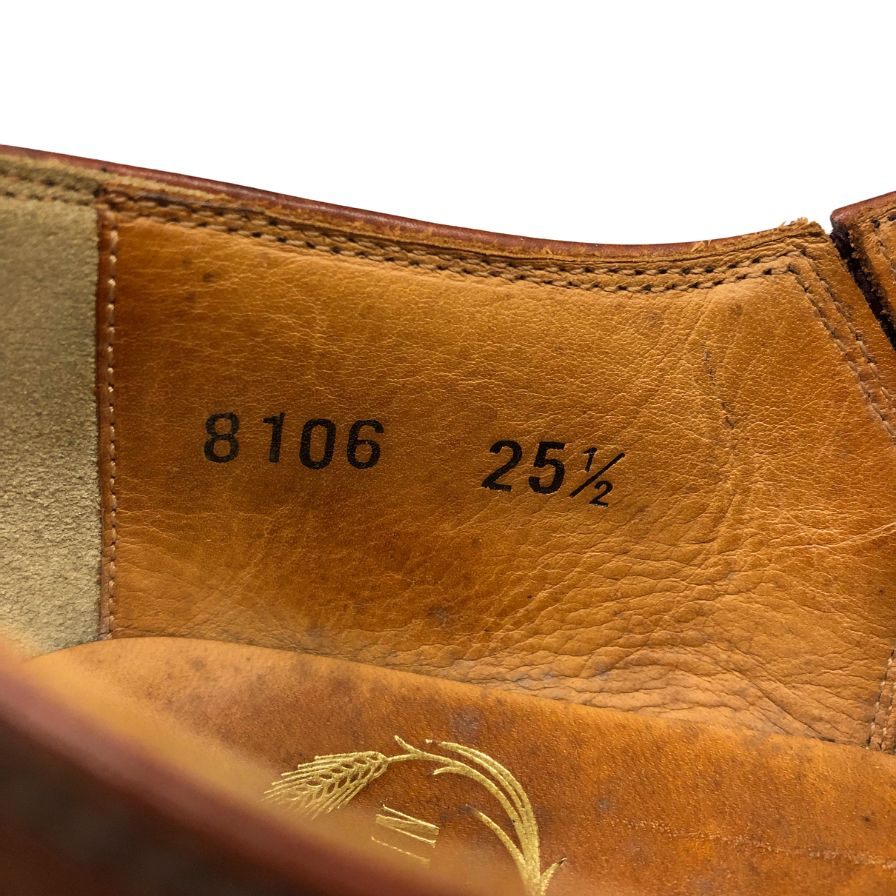 スコッチグレイン スリッポン 8106 サイドエラスティック メダリオン レザー ブラウン サイズ25.5 SCOTCH GRAIN 約25.5cm【AFC35】