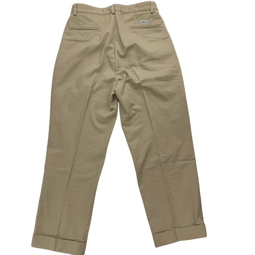 美品◆ポロ ラルフローレン チノパンツ 90年代 ポロチノ アメリカ製 コットン100% メンズ ベージュ サイズW32 L36 Polo Ralph Lauren POLO CHINO USA 【AFB15】