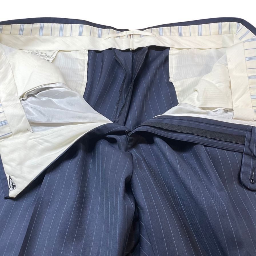 エルメネジルド ゼニア スーツセット TROFEO SILK ストライプ ネイビー系 サイズ56 シルク ウール メンズ Ermenegildo Zegna
