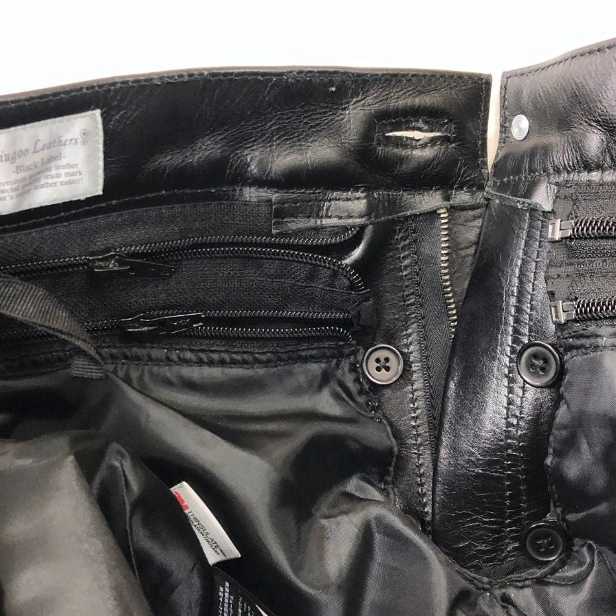 リューグーレザーズ レザーパンツ ブラック メンズ サイズ32 Liugoo Leathers 【AFB56】