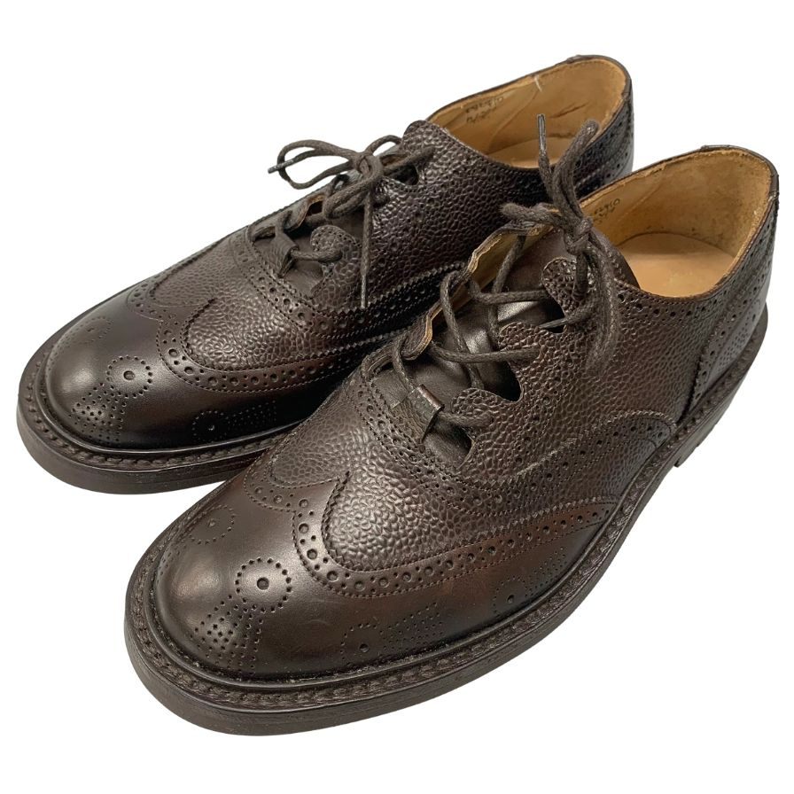 トリッカーズ レザーシューズ M6399 ギリーブローグ ブラウン グレインレザー カーフ コンビ メンズ サイズ9 Tricker's Gillie Brogues ビジネスシューズ 約27.5cm【LA】【中古】