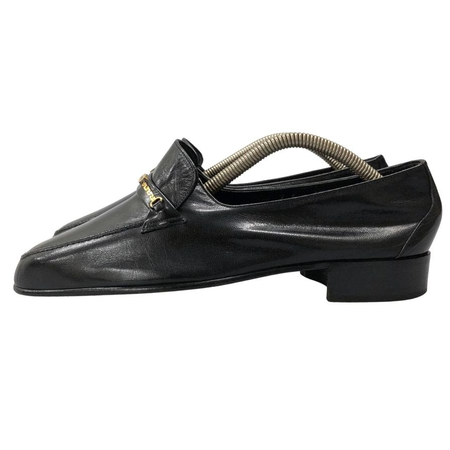 バリー ビットローファー ゴールド 金具 レザー ブラック メンズ サイズUK7 BALLY 約25.0cm【AFC35】