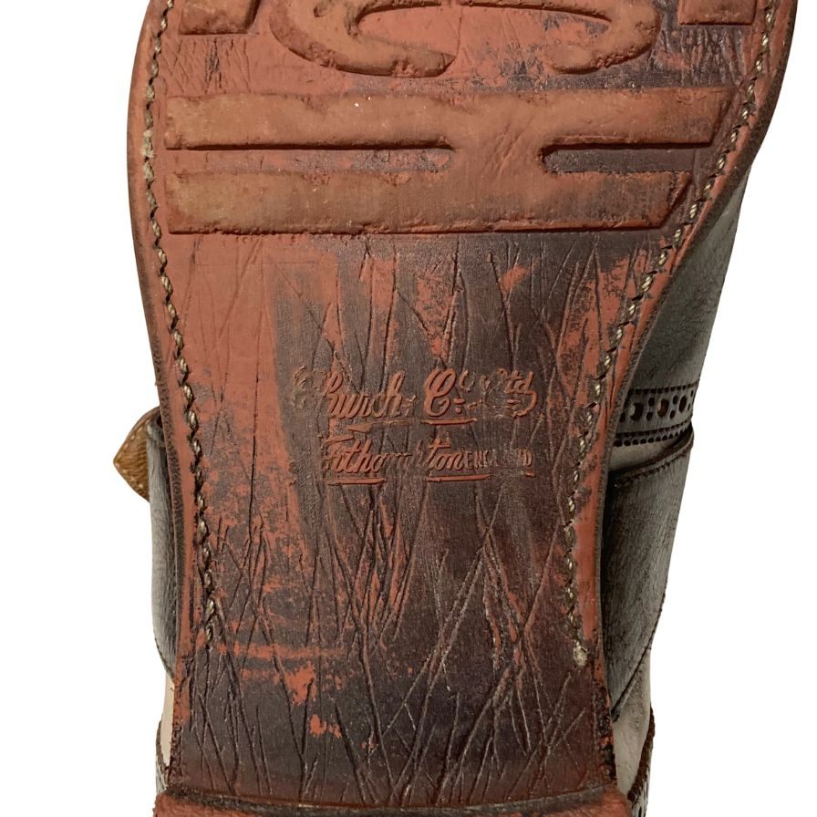 チャーチ シャンガイ シングルモンク サイズ9 ブラウン×ホワイト Church's ビジネスシューズ 約27.5cm【LA】【中古】