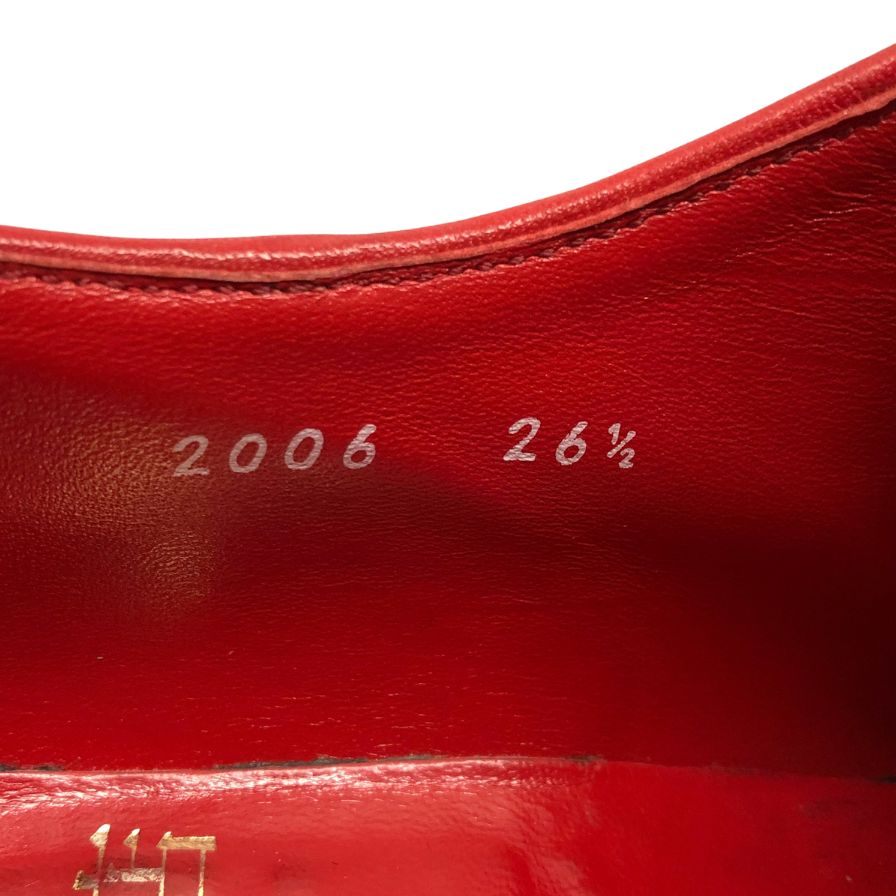 エヴィス 山根靴店 チロリアンシューズ レザー 2006 サイズ26.5 メンズ レッド EVISU YAMANE SHOES 約26.5cm【AFC35】