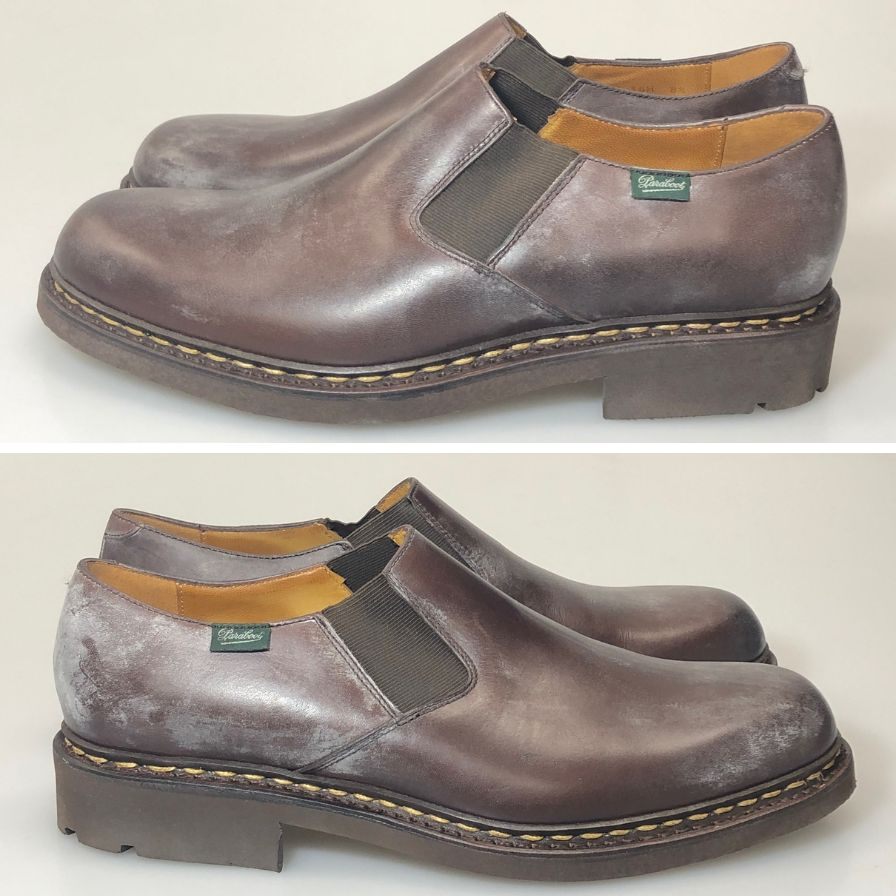 パラブーツ レザーシューズ フォトン ブライドル レザー サイドゴア スリッポン 145713 ブラウン メンズ サイズ8.5 PARABOOT PHOTON ビジネスシューズ 約27.0cm【LA】【中古】