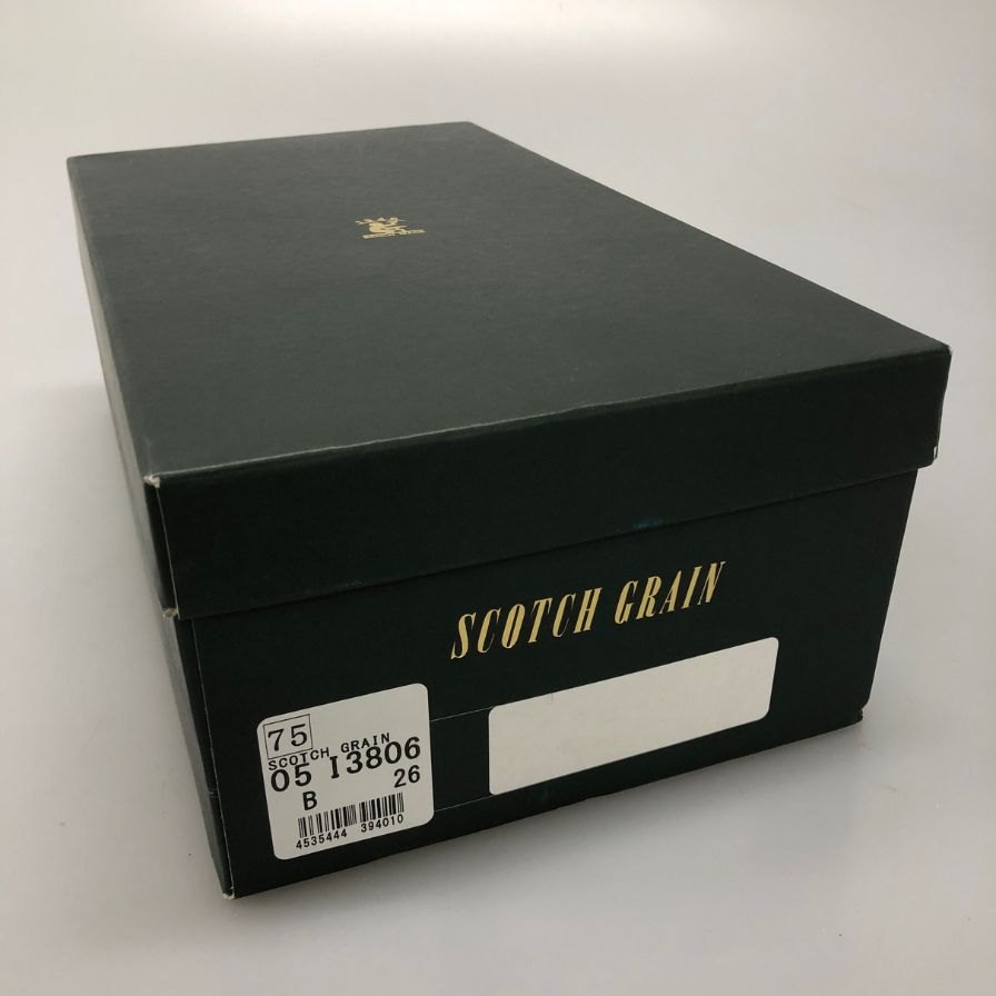 スコッチグレイン ストレートチップ I3806 カーフ サイズ26 メンズ ブラック SCOTCH GRAIN 約26.0cm【AFD9-2】
