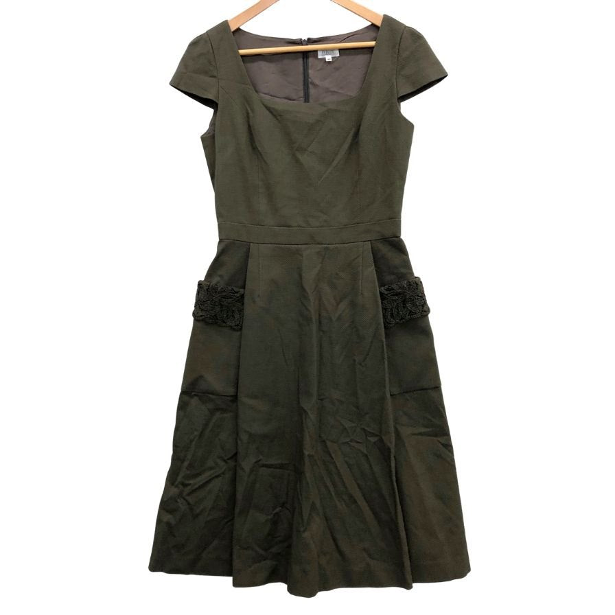 美品◆フォクシー ブティック 膝下ワンピース ダークオリーブ 40サイズ FOXEY BOUTIQUE 【AFB42】
