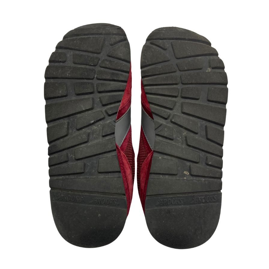ブルックス ローカットスニーカー スウェード メッシュ 切替 ローテク ランニング ボルドー メンズ サイズ27cm BROOKS RUNNING 約27.0cm【AFC41】