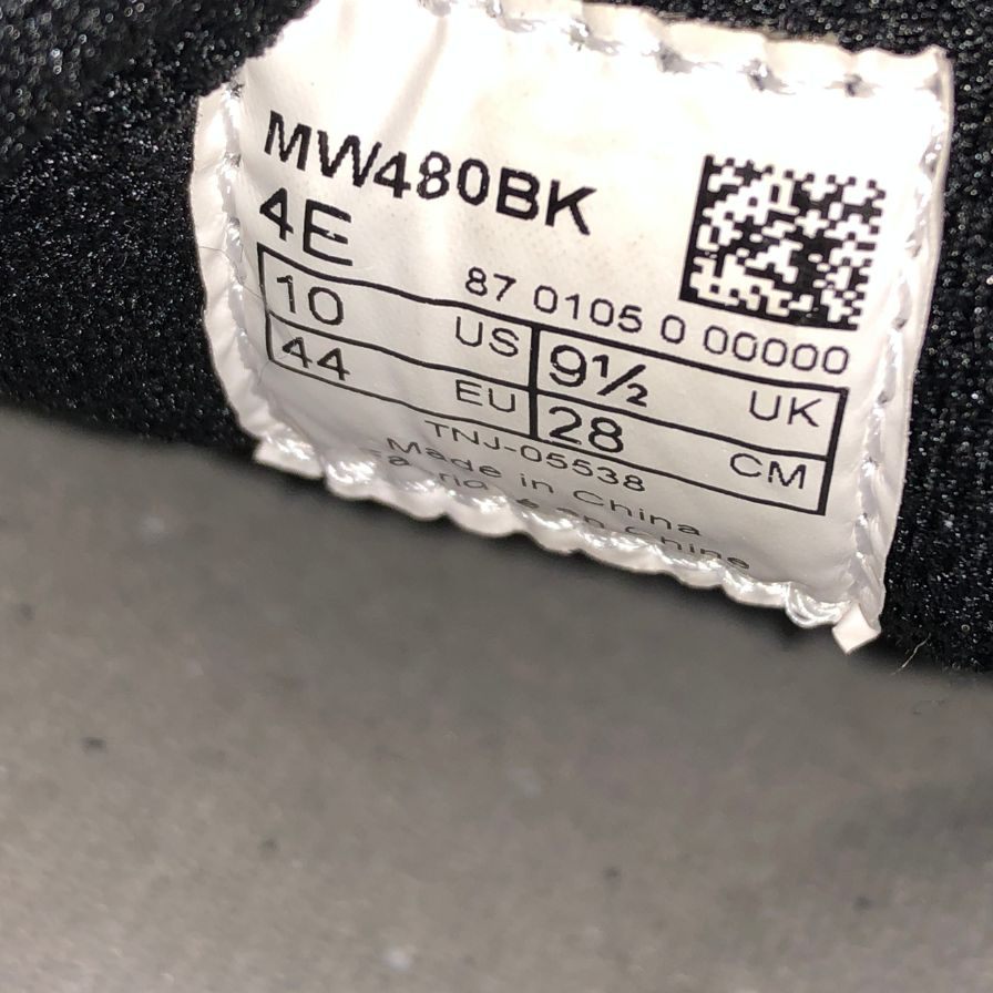 ニューバランス スニーカー MW480BK メンズ サイズ28 ブラック New Balance 約28.0cm【PTM】