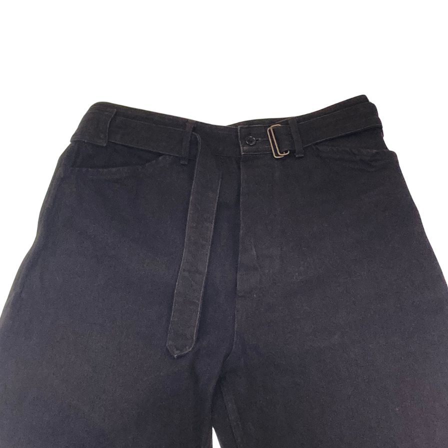 美品◆コモリ デニムパンツ ベルテッド 19AW Q03-03005 メンズ ブラック サイズ1 COMOLI 【AFB16】