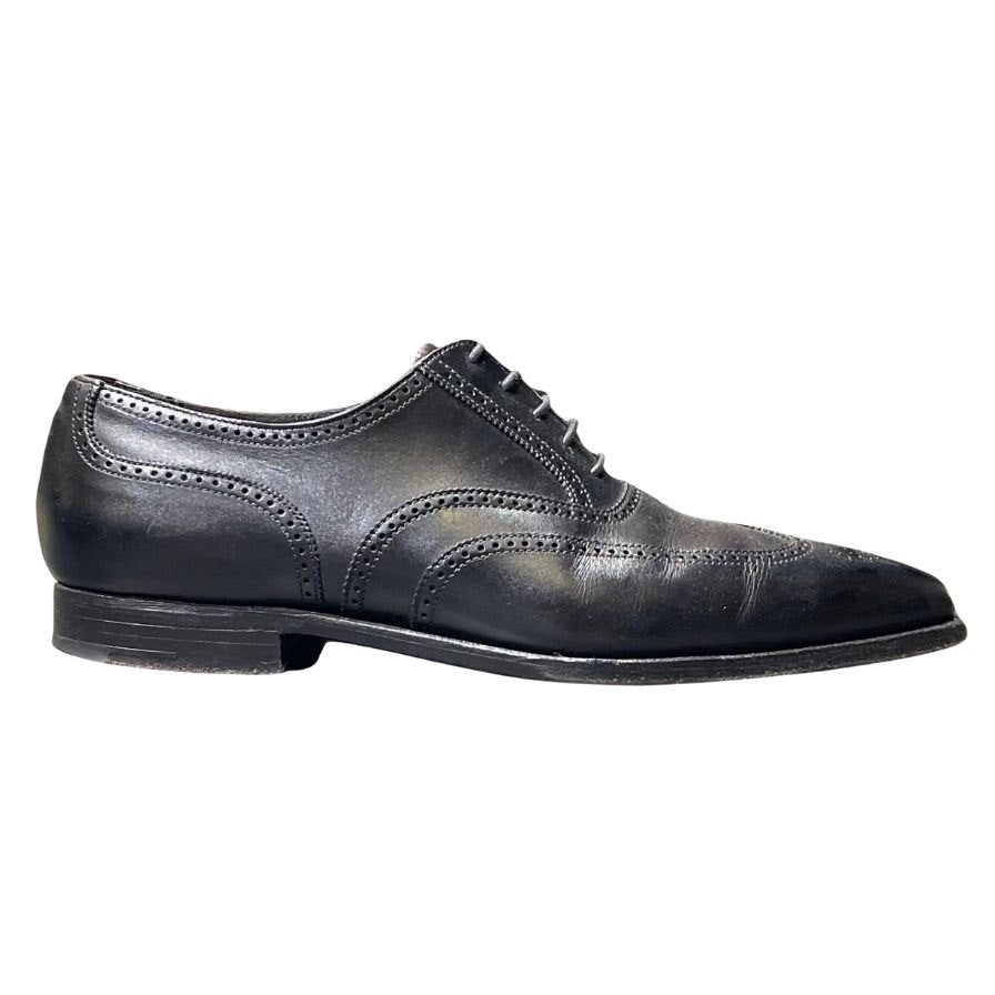 クロケット&ジョーンズ レザーシューズ レッドヒル ウイングチップ カーフ ブラック メンズ サイズUK7E CROCKETT&JONES REDHILL ビジネスシューズ 約26.0cm【LA】【中古】