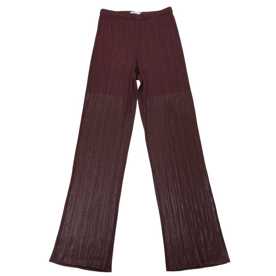 プリーツプリーズ イッセイミヤケ パンツ レディース サイズ4 ボルドー PP13-JF752 PLEATS PLEASE ISSEY MIYAKE 【AFB34】