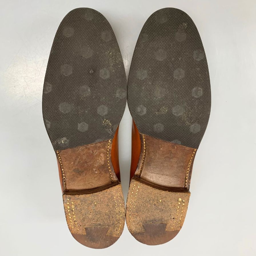 クロケット&ジョーンズ ローファー キャンバスコンビ メンズ ブラウン サイズUK5.5E CROCKETT&JONES 約24.0cm【AFC44-2】