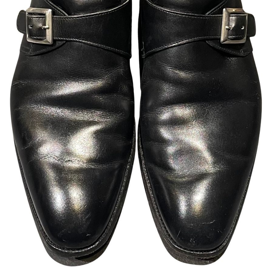 クロケット&ジョーンズ サヴィル シングルモンク ブラック サイズUK7.5E Crockett&Jones ビジネスシューズ 約26.0cm【LA】【中古】