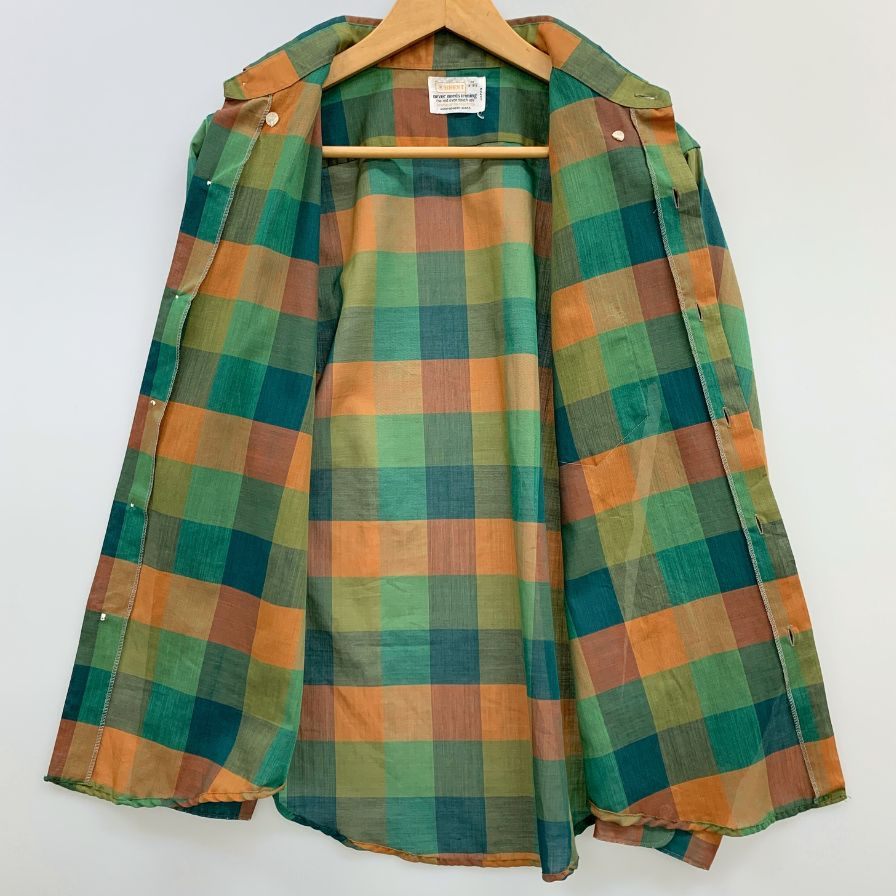 美品◆ブレント 60S 長袖シャツ ヴィンテージ チェック メンズ サイズM BRENT 【AFB27】