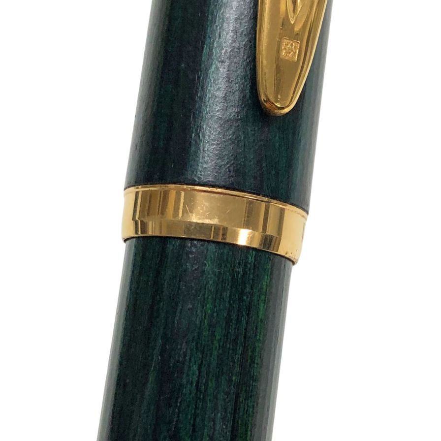 ウォーターマン 万年筆 アイデアル 木目調 ペン先 18K 750 グリーン ゴールド WATERMAN【AFI14】