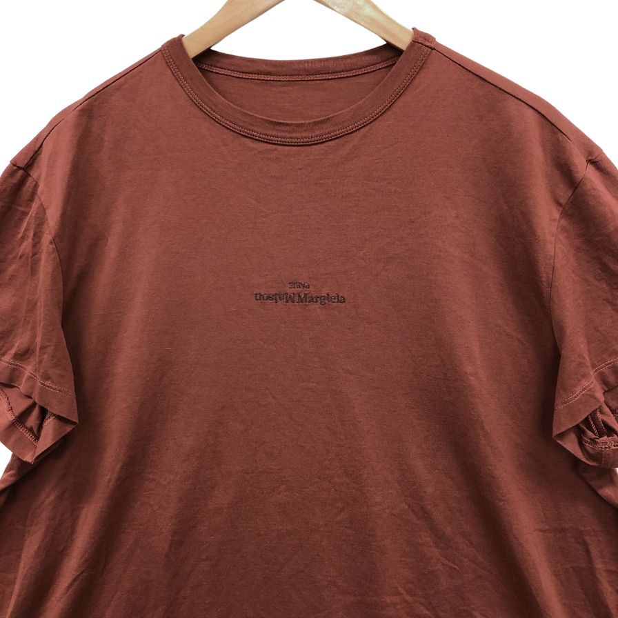 美品◆エムエムシックス メゾンマルジェラ 半袖Tシャツ 反転ロゴ ブラウン メンズ サイズM S50GC06861 MM6 Maison Margiela 【AFB16】