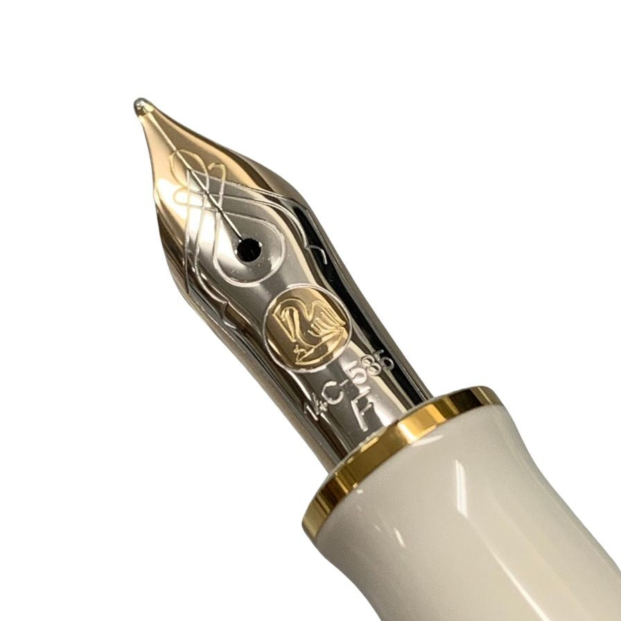 ペリカン 万年筆 スーベレーン ホワイトトータス ストライプ ペン先14C-585 F字 PELIKAN Souveran【AFI15】