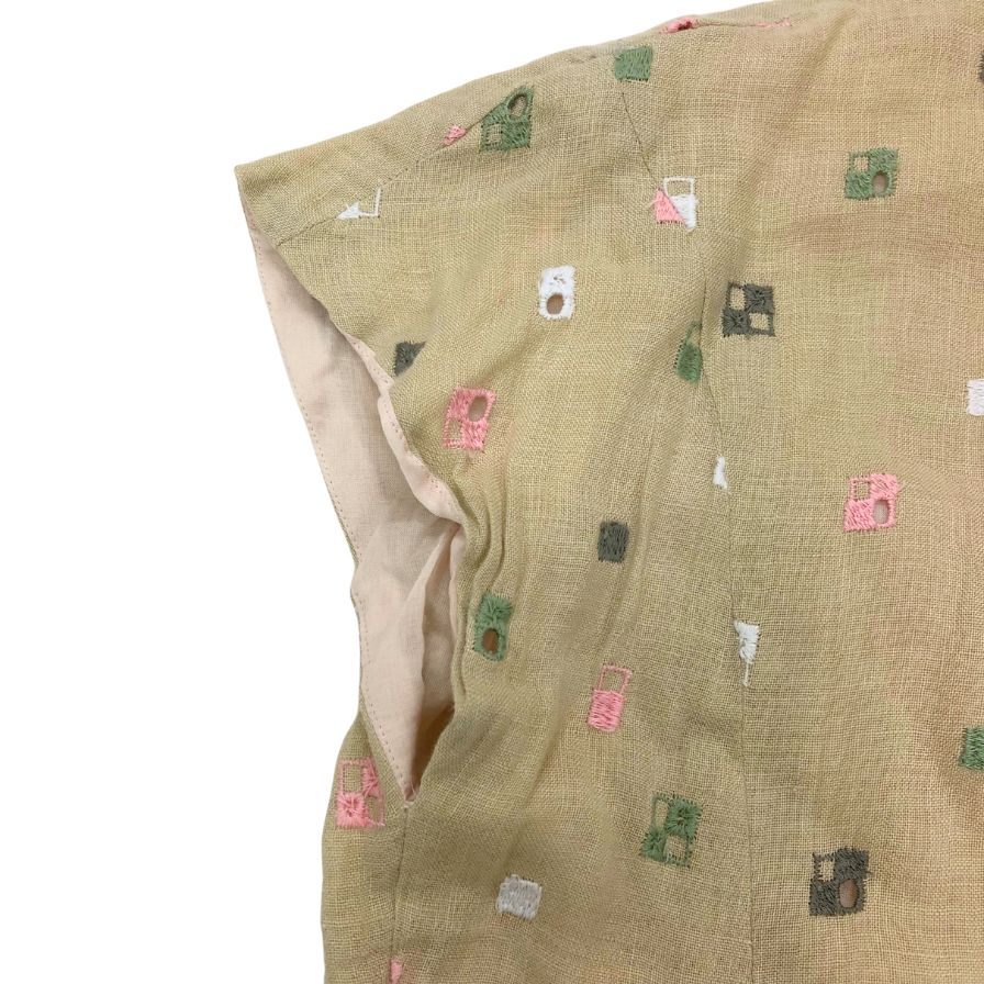 美品◆ミナペルホネン ワンピース komado レディース サイズ36 ベージュ mina perhonen 【AFB41】