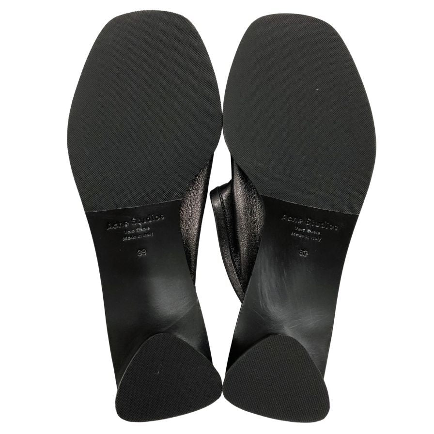 アクネ ストゥディオズ ミュール オープントゥ チャンキーヒール レザー サイズ39 レディース Acne Studios 約25.5cm【AFC29】