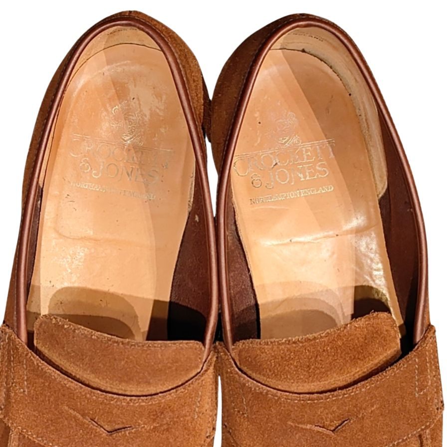 クロケット&ジョーンズ ローファー セルジー SELSEY アンライニング スエード ダークブラウン サイズUK7.5E CROCKETT&JONES ローファー 約26.0cm【LA】【中古】