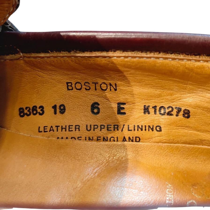 クロケット&ジョーンズ レザーシューズ ボストン バーガンディ サイズUK6E Crockett&Jones ローファー 約24.5cm【LA】【中古】