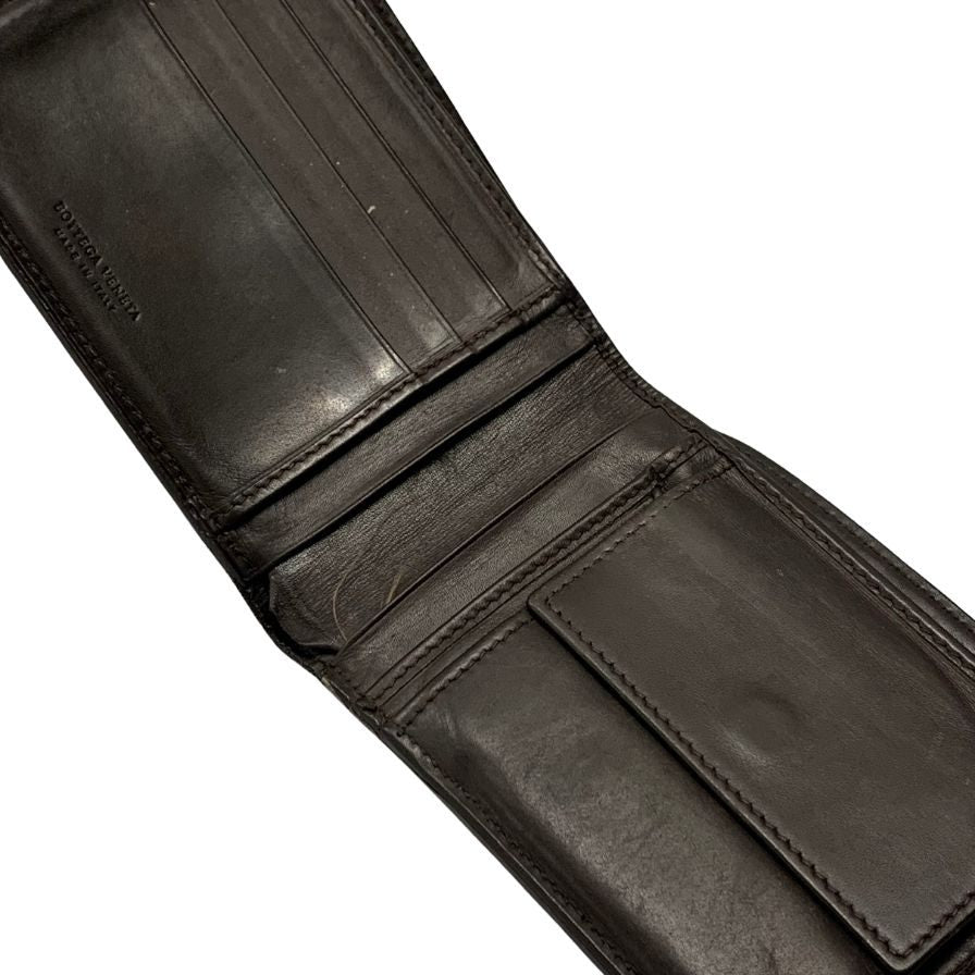 ボッテガヴェネタ イントレチャート 二つ折り財布 レザー ブラウン系 BOTTEGA VENETA【AFI4】