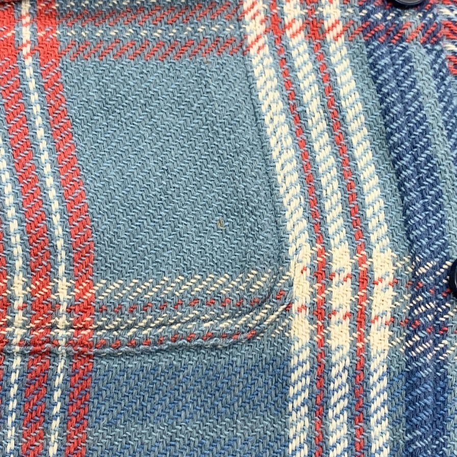 中古◆ダブルアールエル ラルフローレン 長袖シャツ チェック ブルー系 メンズ サイズXS RRL RALPH LAUREN 【AFB27】