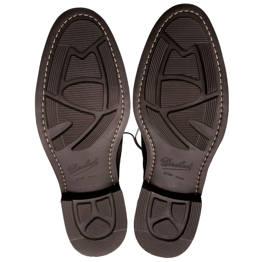 パラブーツ ブルックスブラザーズ レザーシューズ ウイングチップ フルブローグ スエード サイズ9.5 ブラウン Paraboot Brooks Brothers ビジネスシューズ 約28.0cm【LA】【中古】