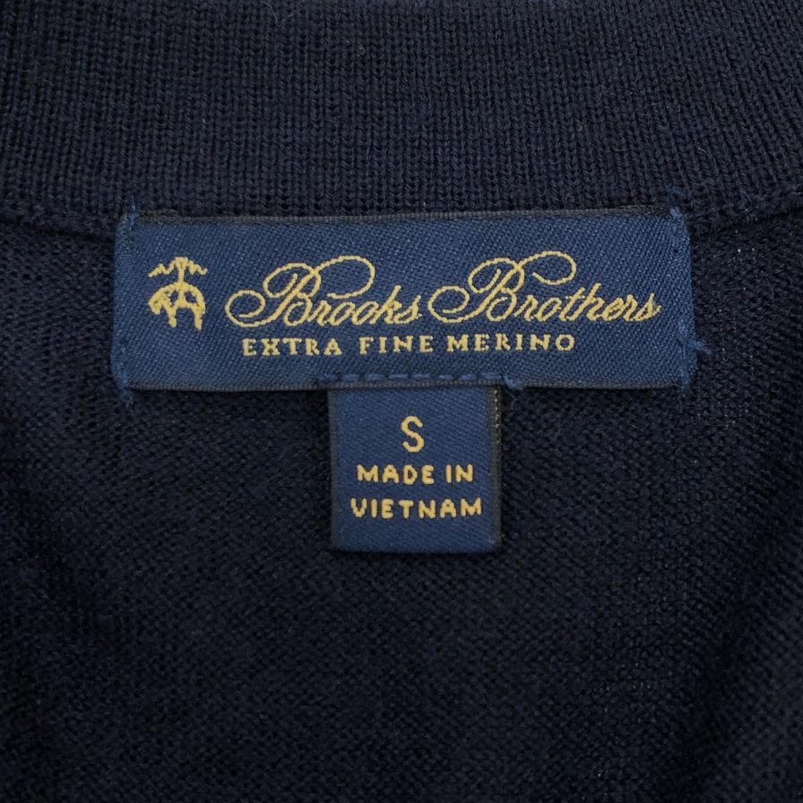 極美品◆ブルックスブラザーズ セーター ニット ウール メンズ サイズS ネイビー BROOKS BROTHERS 【AFB46】