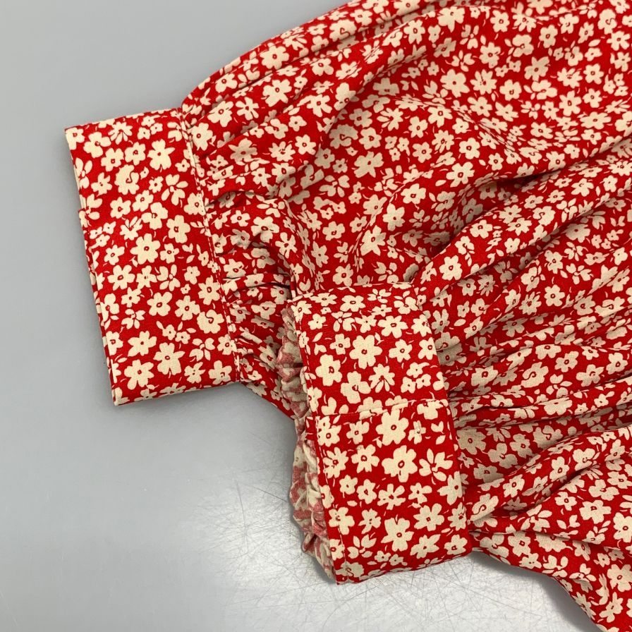 極美品◆アンバーグリーム ワンピース 総柄 花柄 レッド系 レディース ショート AMBERGLEAM 【AFB37】