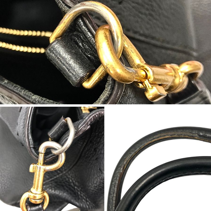 トリーバーチ ハンドバッグ ブラック シボレザー Tory Burch【AFE6】