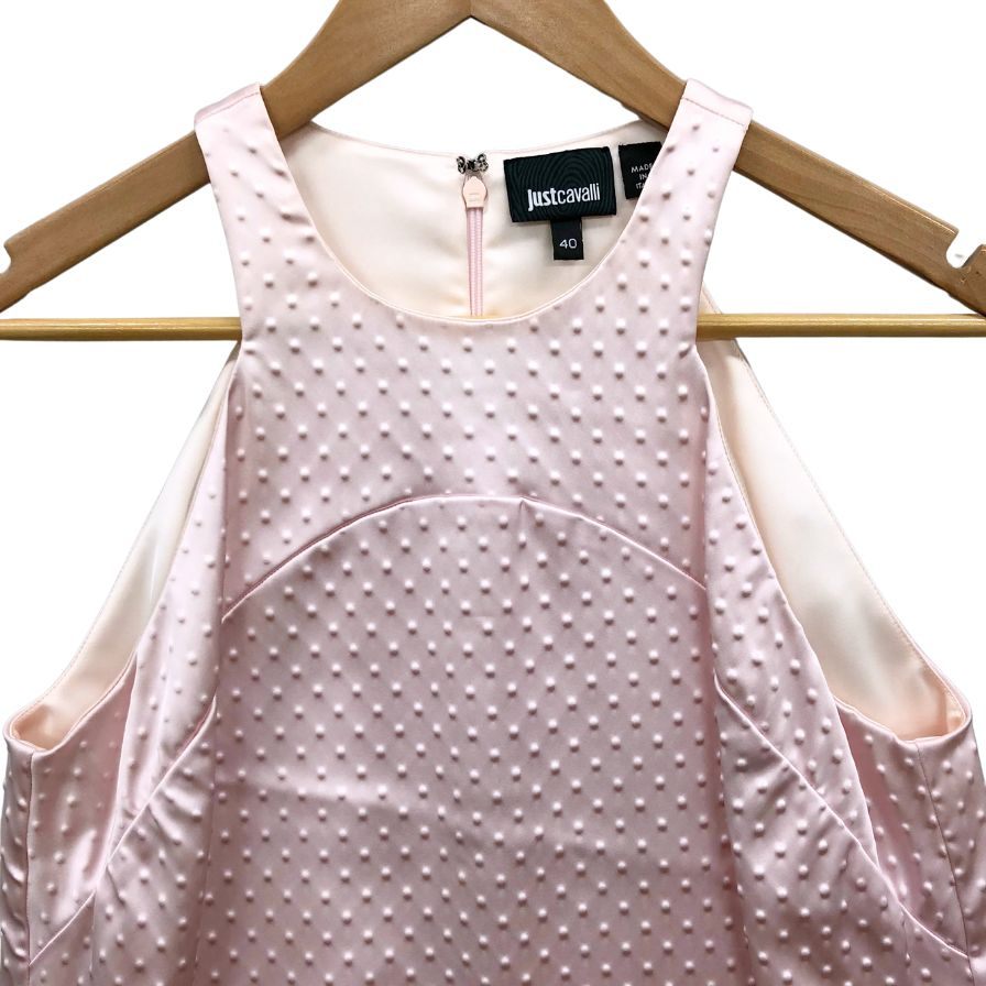 極美品◆ジャストカヴァリ ノースリーブワンピース レディース 2014 サイズ40 ピンク Just Cavalli 【AFB22】
