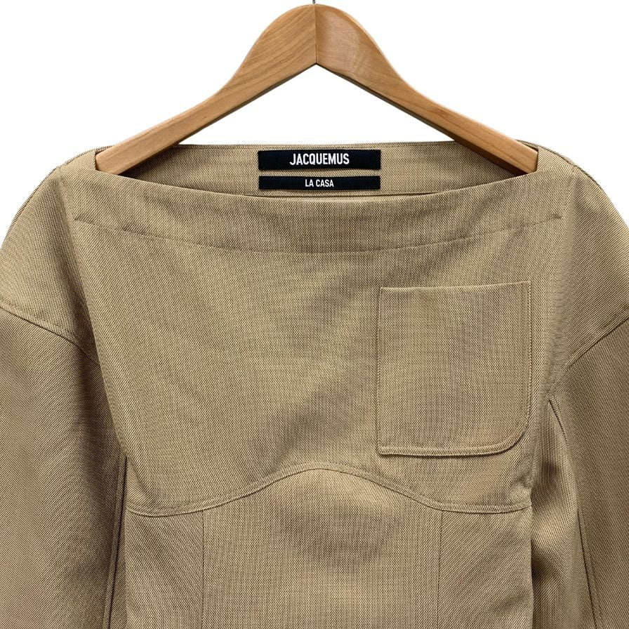 新品同様◆ジャックムス ワンピース ベージュ ロングスリーブ レディース サイズ34 JACQUEMUS 【AFB35】