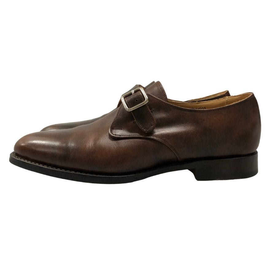 トリッカーズ レザーシューズ LEWISTON シングルモンク ミュージアムレザー ブラウン メンズ サイズ7.5 TRICKERS ビジネスシューズ 約26.5cm【LA】【中古】