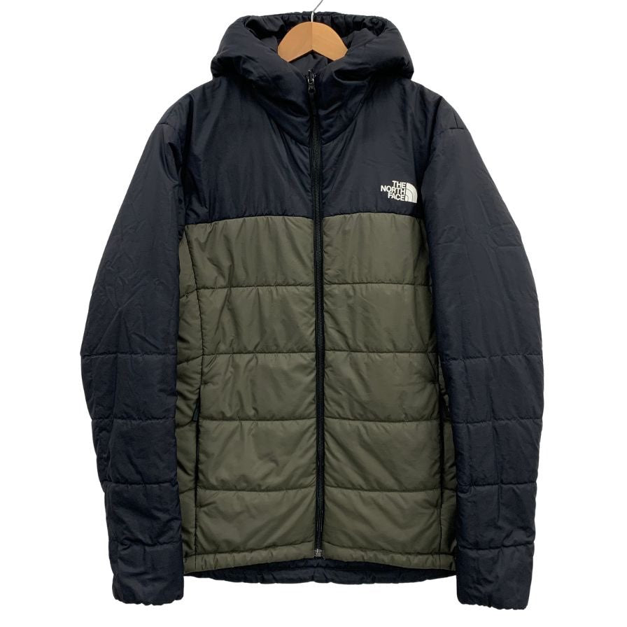 美品◆ザ ノースフェイス リバーシブル NY82180 ダウンジャケット フーディ メンズ カーキ ブラック サイズL THE NORTH FACE 【AFA21】