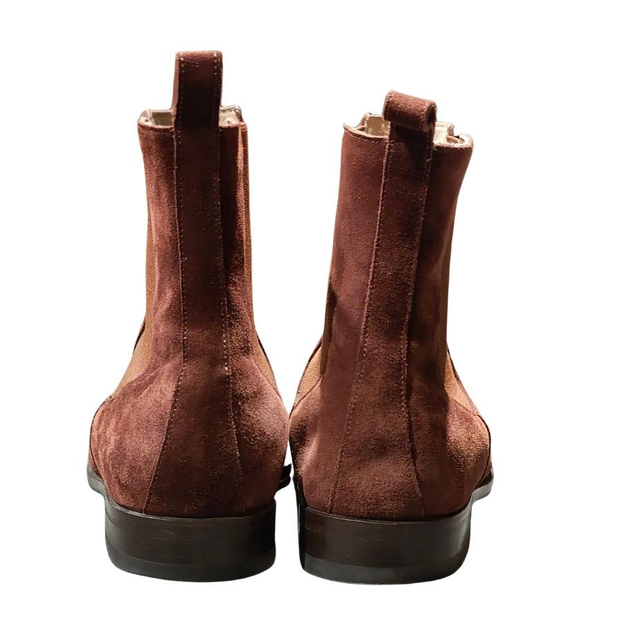 マノロブラニク レザーシューズ サイドゴアブーツ スエード ブラウン メンズ サイズUK9 MANOLO BLAHNIK ブーツ 約27.5cm【LA】【中古】