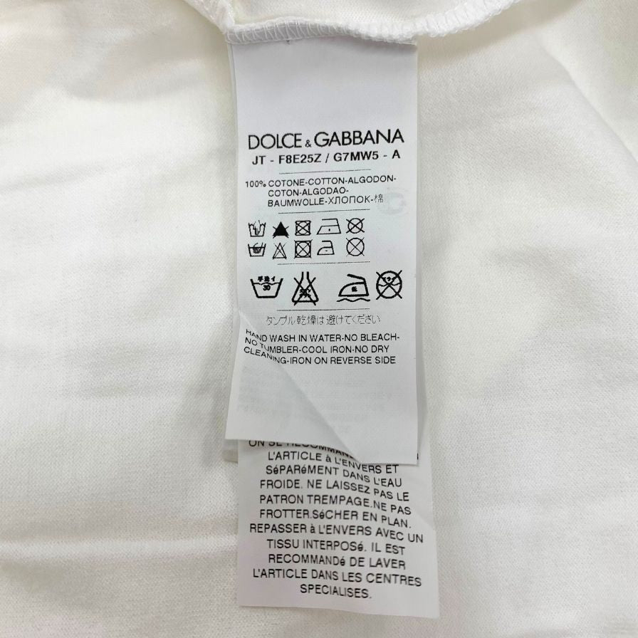 美品◆ドルチェ&ガッバーナ Tシャツ ロゴ ラインストーン レデイース サイズ40 ホワイト D&G DOLCE&GABBANA 【AFB26】