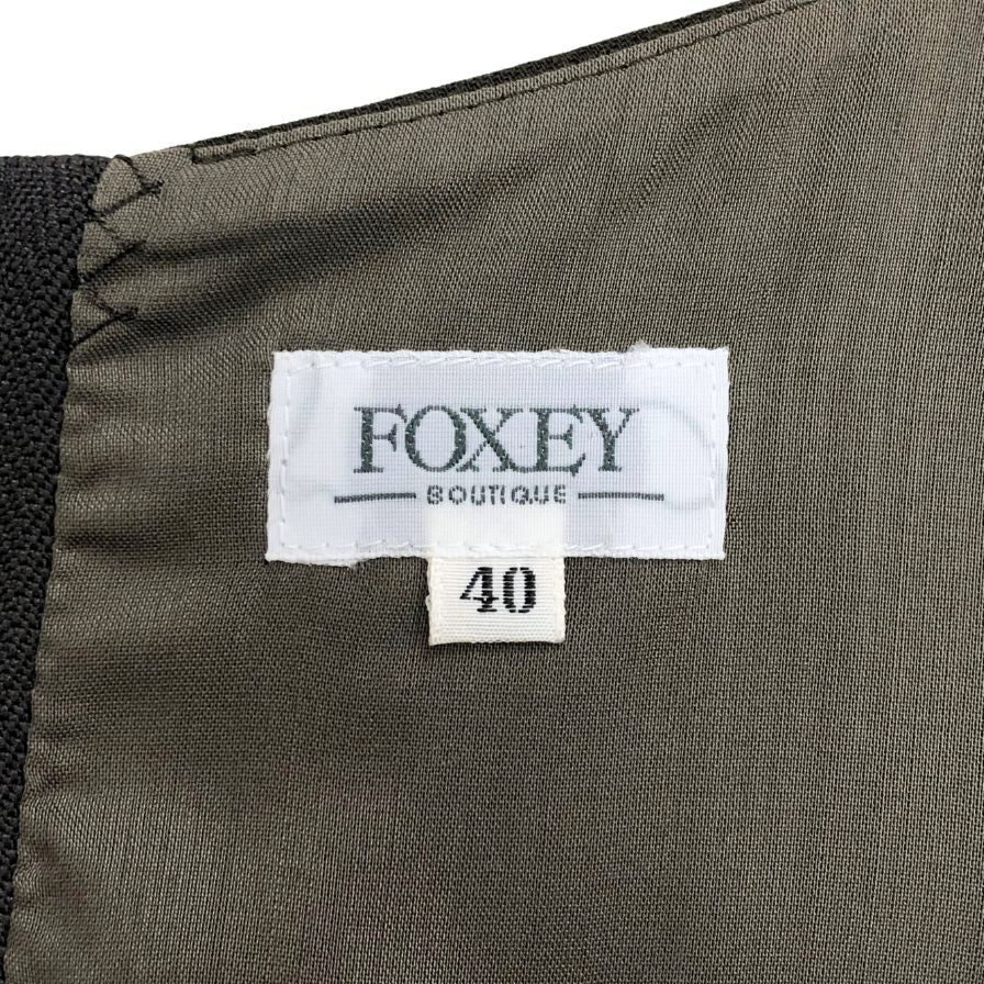 美品◆フォクシー ブティック ワンピース ノースリーブ ドレス サマー ウール オリーブ レディース サイズ40 FOXEY BOUTIQUE 【AFB41】