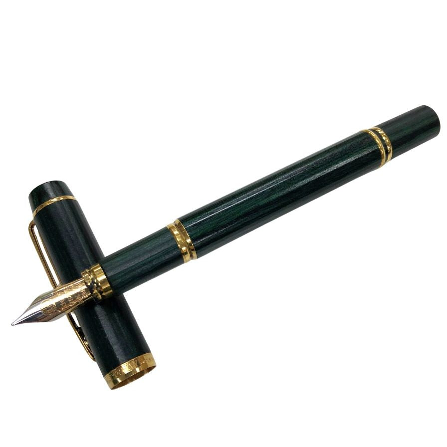 ウォーターマン 万年筆 アイデアル 木目調 ペン先 18K 750 グリーン ゴールド WATERMAN【AFI14】